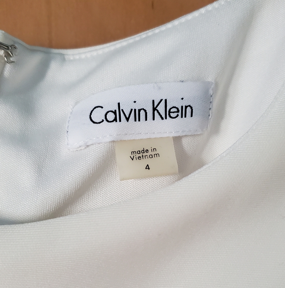 Calvin Klein Ombre Blue and White Sheath Midi Dress Size 4 - Picture 3 of 6